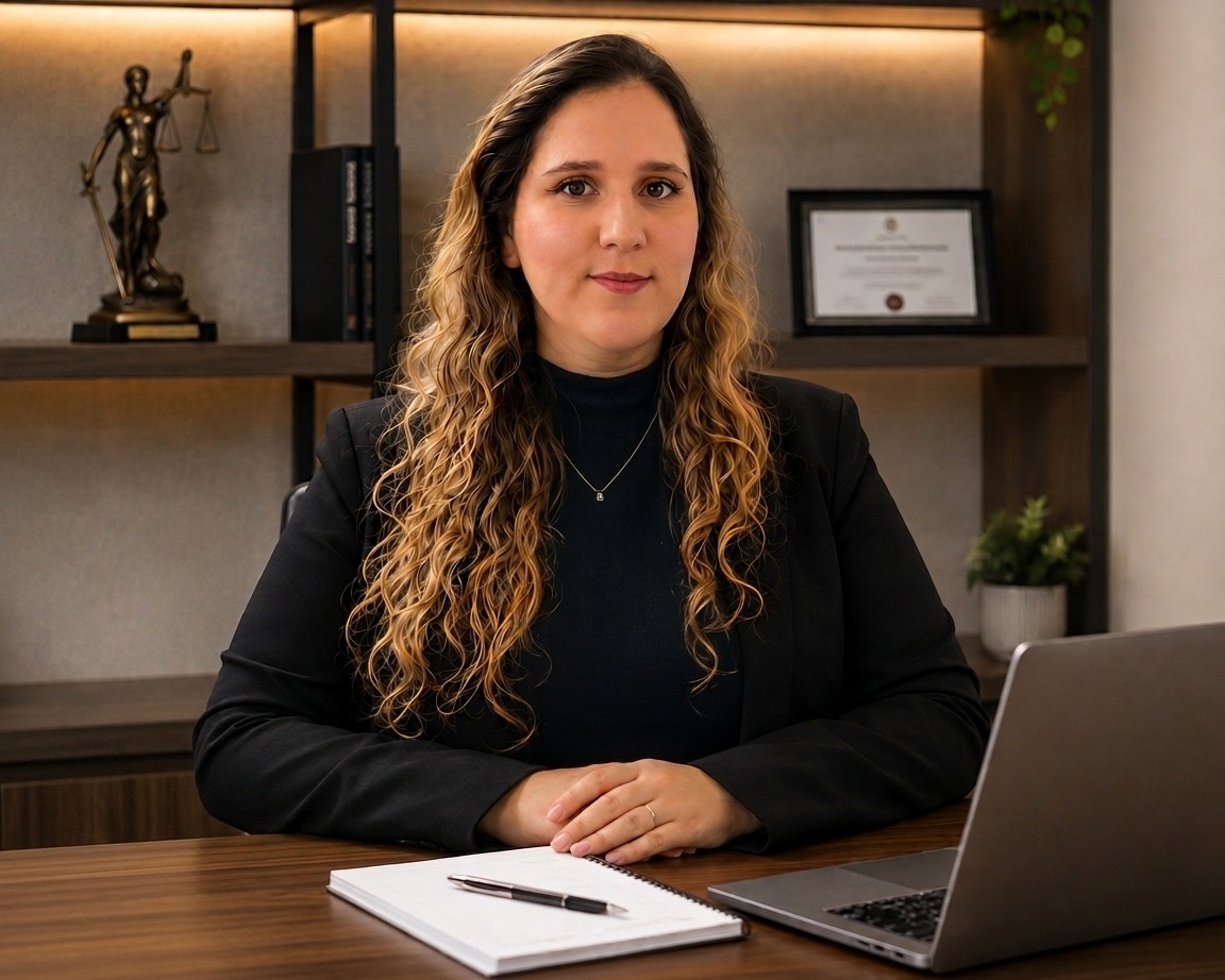 Bruna Skieresinski em seu escritório